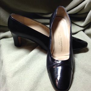 Silvia Fiorentina Black Slip-On Heels 8.5 US